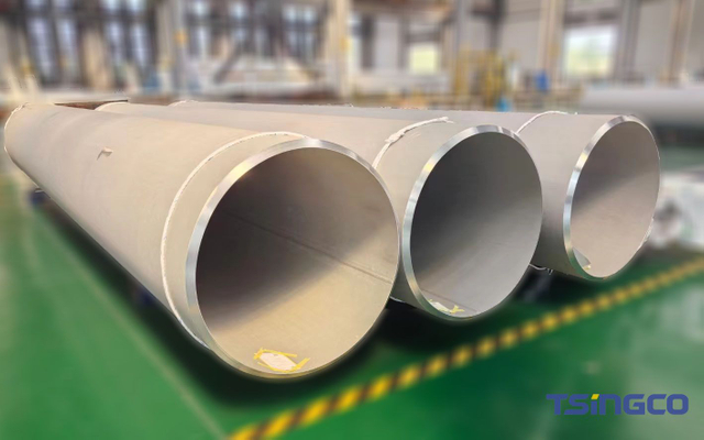 ท่อสแตนเลสดูเพล็กซ์ประสิทธิภาพที่เหนือกว่า S31803, S22253, S32750, S31500, SSAW เชื่อมท่อ 48 มม. x 3 มม. สำหรับอาคารโรงงานปูนซีเมนต์